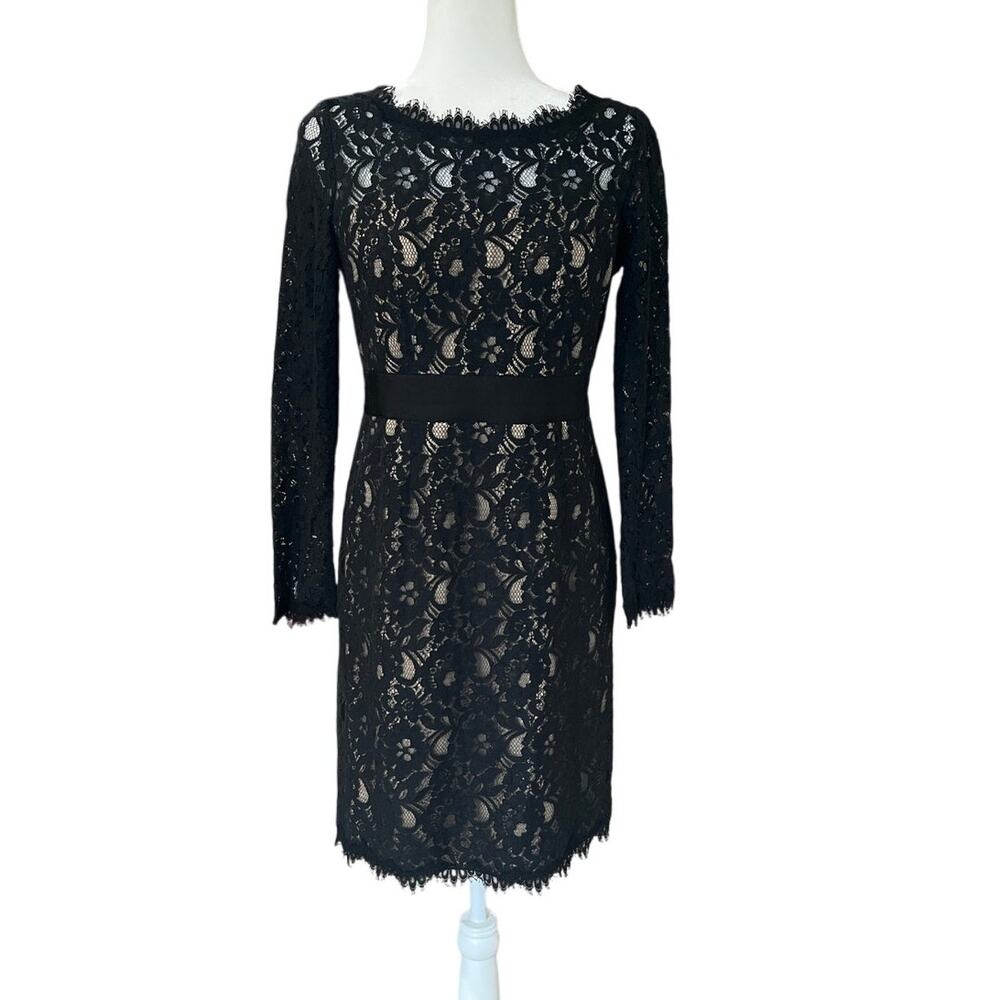 NUE by Shani Black Lace Cocktail Dress Compression Shapewear Women's Size 6 $386